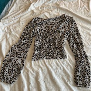 ZARA leopard print long sleeve top